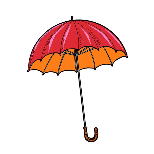 Red umbrella. autumn accessory — Stock Vector