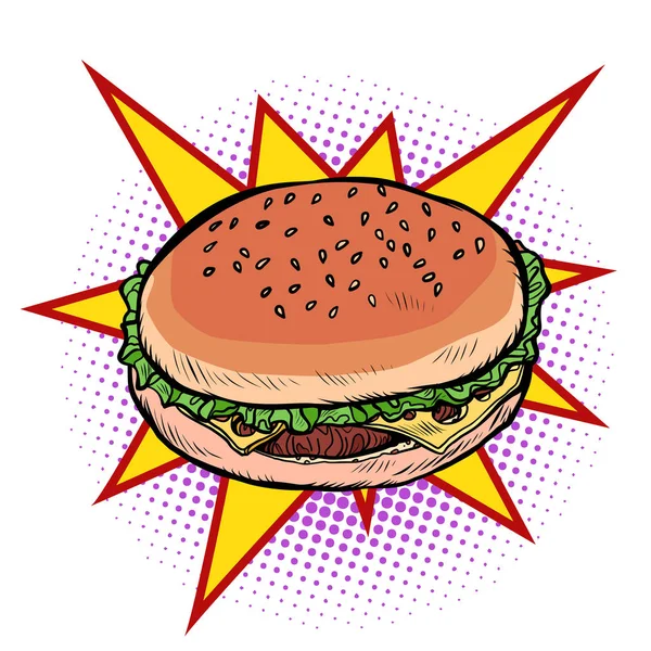 Hamburger fast food — Stok Vektör