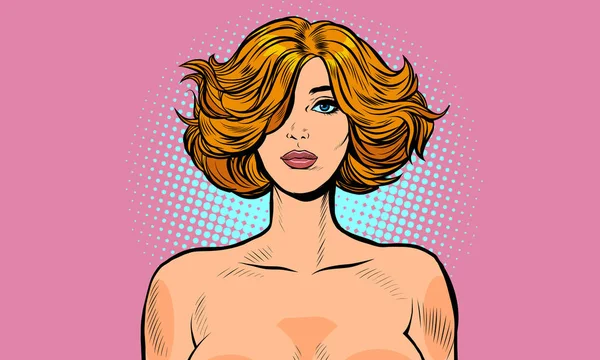 Mujer desnuda retrato grande — Vector de stock