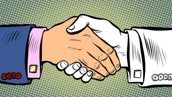 Umowa handlowa dotycząca transakcji uścisku dłoni — Wektor stockowy