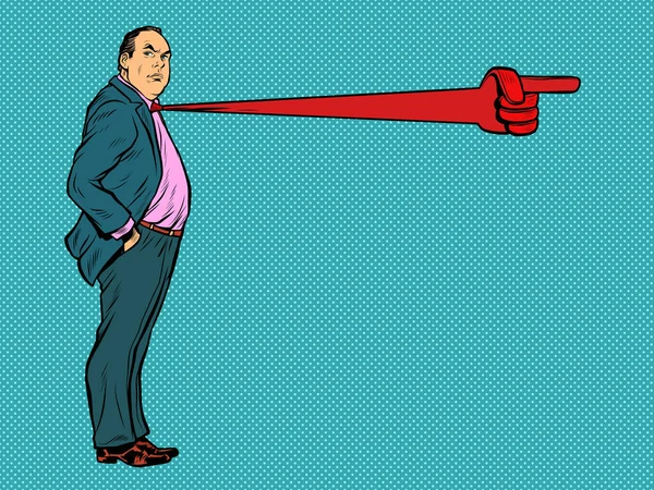 Homme d'affaires adulte patron, indicateur de direction de cravate — Image vectorielle