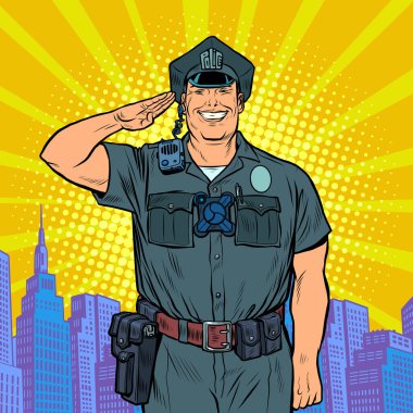 İyi bir polis selamı. Polis işi.