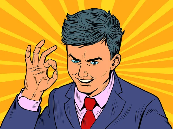 Homme d'affaires OK geste — Image vectorielle