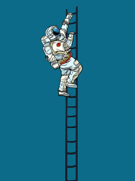 Astronaute monte les escaliers — Image vectorielle