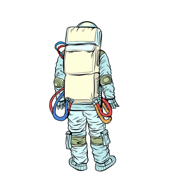 Astronaut stands with his back — Stock Vector