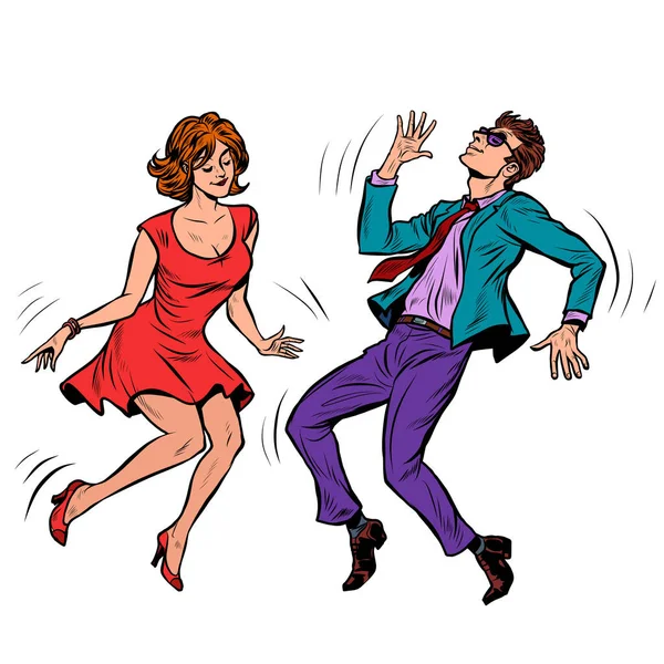 Una pareja bailando. Fiesta de música — Vector de stock