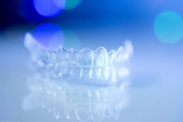 Orthodontie Invisible Sur Fond Bokeh Pas Peuple — Photo