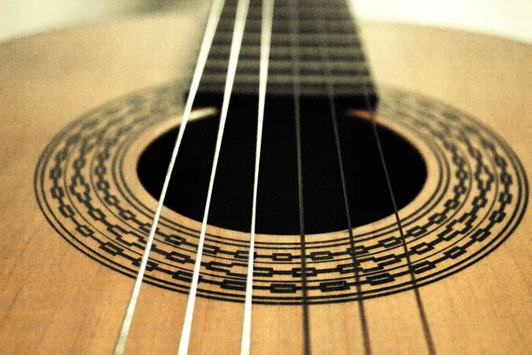 Part of musical instrument with strings. Spanish guitar