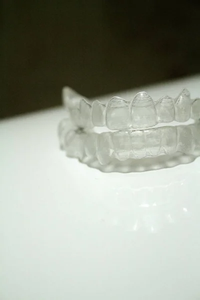 Transparante Tandheelkunde Orthodontie Tandheelkundige Uitlijning Corrigeren Geen Mensen — Stockfoto