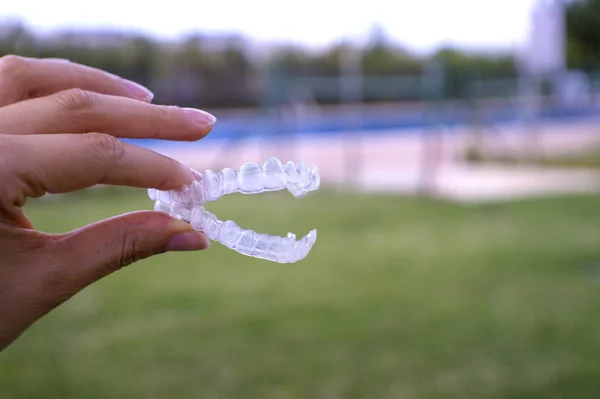 Orthodontie Dentaire Transparente Pour Aligner Les Dents — Photo