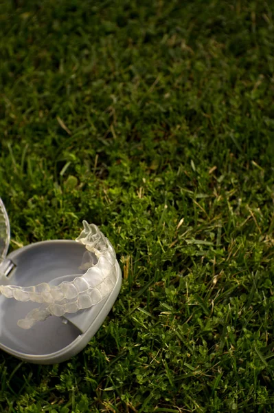 Ortodontia Dentária Transparente Uma Caixa Proteção Não Pessoas — Fotografia de Stock