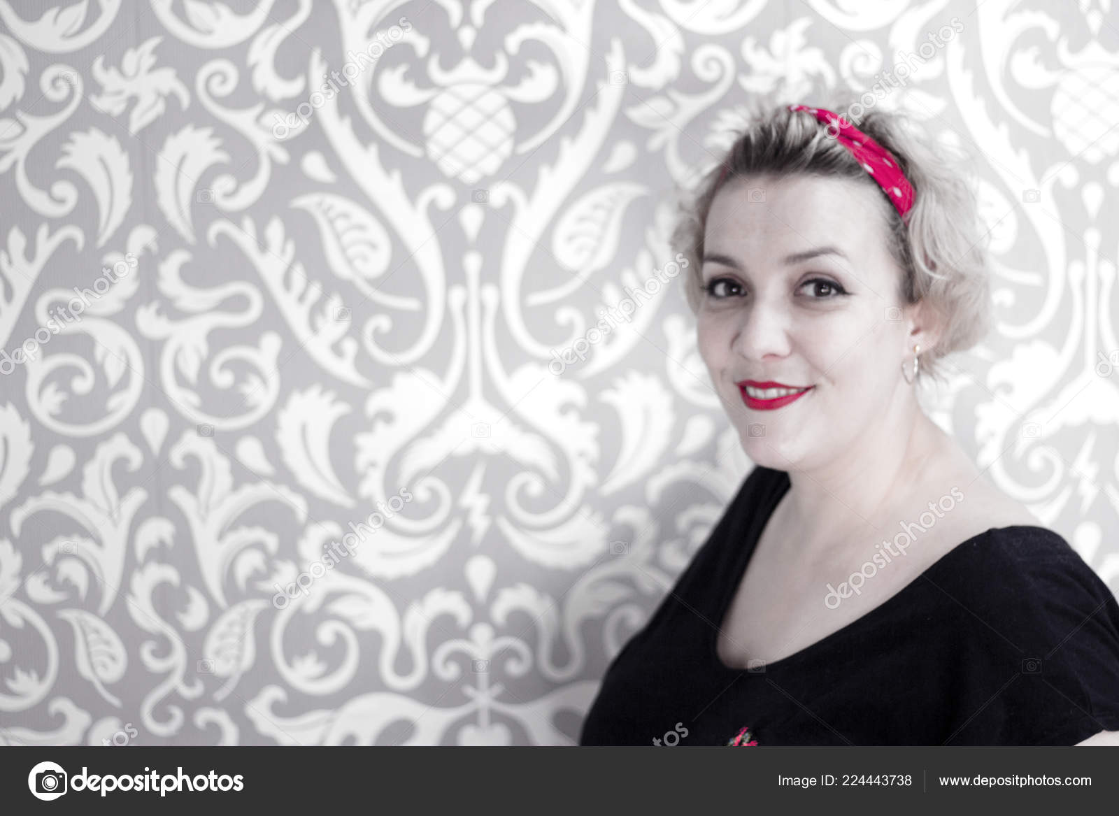 Portrait Blonde Woman Short Hair Pinup Style Relaxed Expression