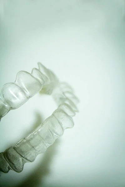 Şeffaf Diş Ortodonti Diş Hizalamayı Düzeltmek Için Hiçbir Insan — Stok fotoğraf