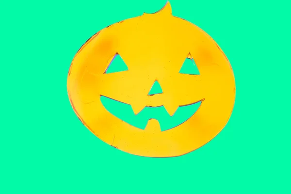 Kürbis Mit Für Halloween Gezeichnetem Gesicht — Stockfoto