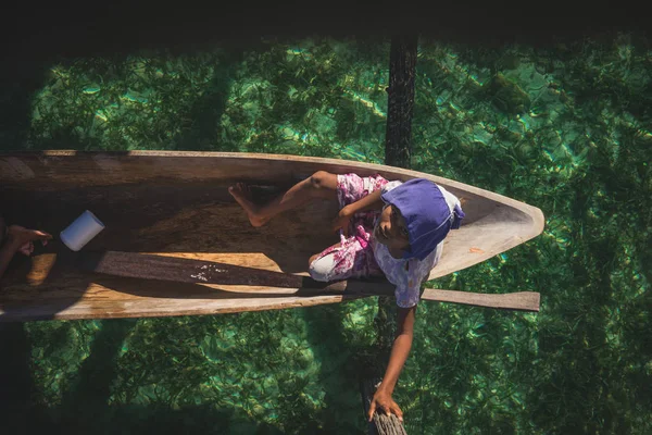 Isla Mabul Sabah Malasia Mayo 2016 Mejor Foto Una Chica — Foto de Stock