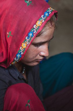 Sariska, Hindistan: Bir Hint kadının geleneksel giyim 19th Şubat 2015 - vurdu.