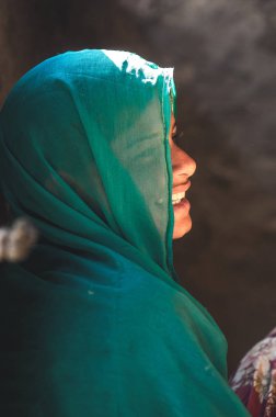Sariska, Hindistan: Bir Hint kadının geleneksel giyim 19th Şubat 2015 - vurdu.