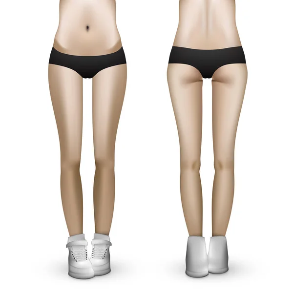 Close Slim Female Body Sports Clothing Eps10 Vector — Stock Vector