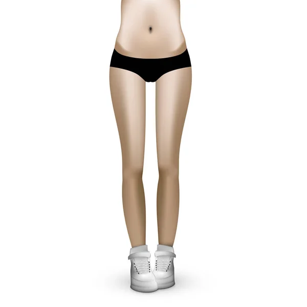 Close Slim Female Body Sports Clothing Eps10 Vector — Stock Vector