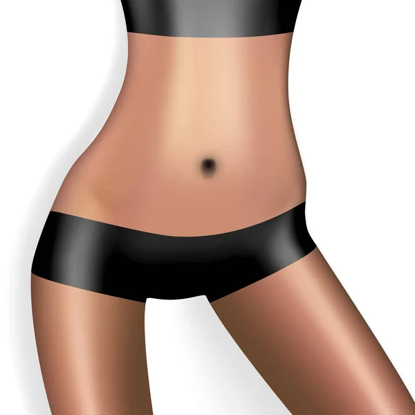 Acercamiento Delgado Cuerpo Femenino Ropa Deportiva Vector Eps10 — Vector de stock