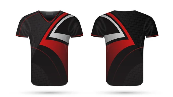 Soyut Futbol Kırmızı Siyah Tasarım Spor Shirt Şablonu Eps10 Vektör — Stok Vektör