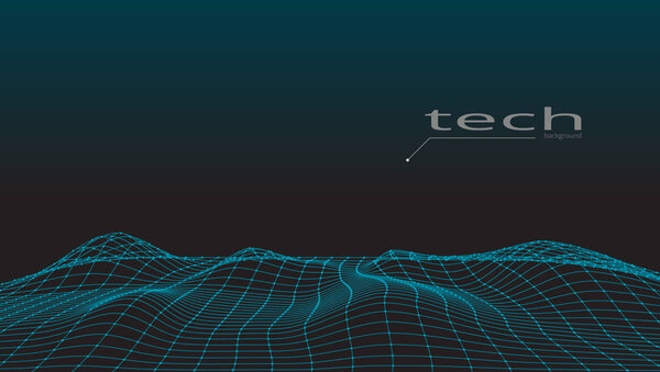 Абстрактный трехмерный цифровой ландшафт
