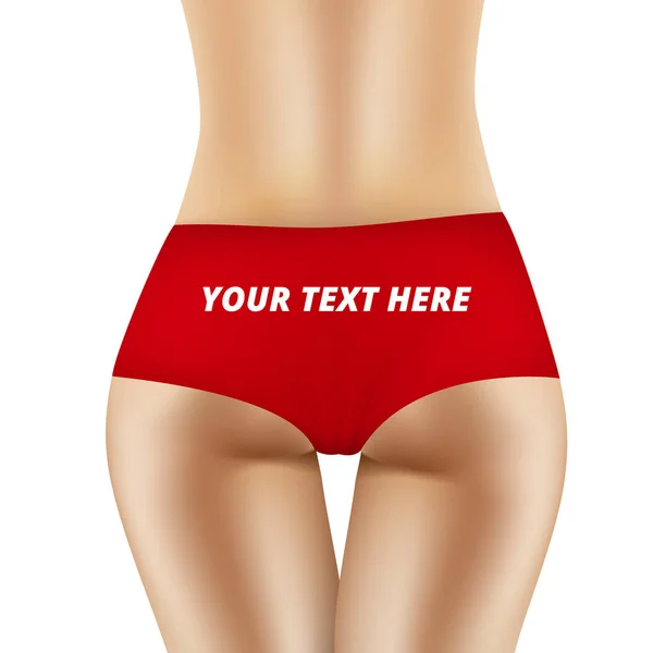 Sexy Female Ass In Red Panties With Space For Text — Stock Vector