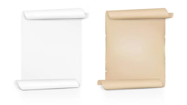 Klare neue und alte Papierrolle. Blechrolle auf beiden Seiten — Stockvektor
