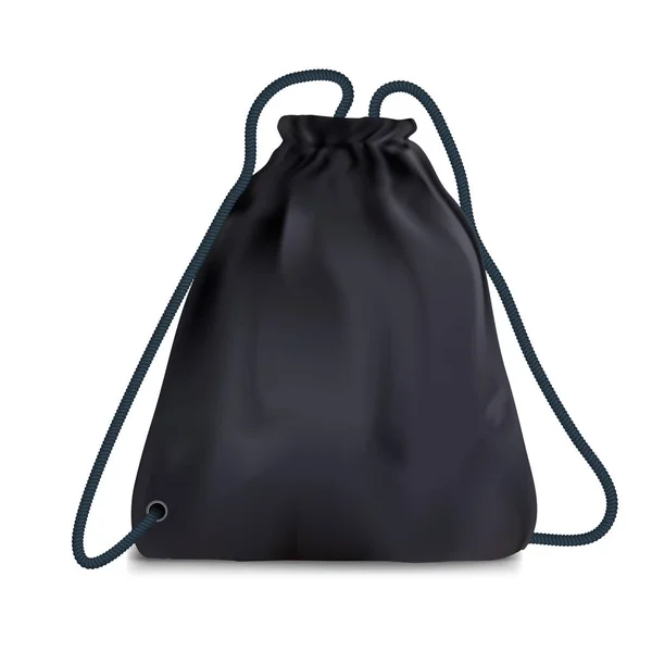 Siyah spor sırt çantası — Stok Vektör