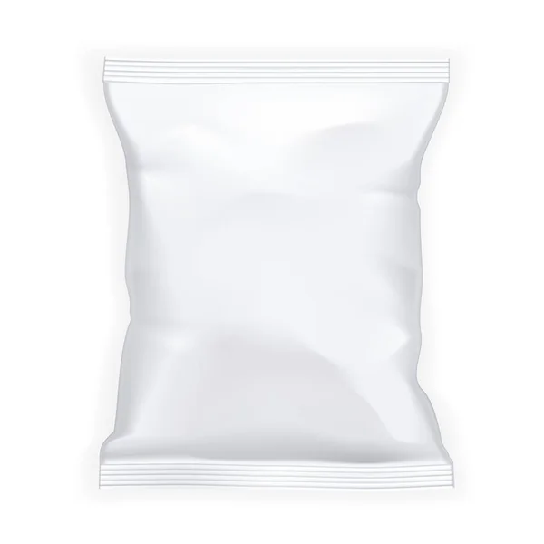 Sac de collation alimentaire blanc feuille blanche — Image vectorielle