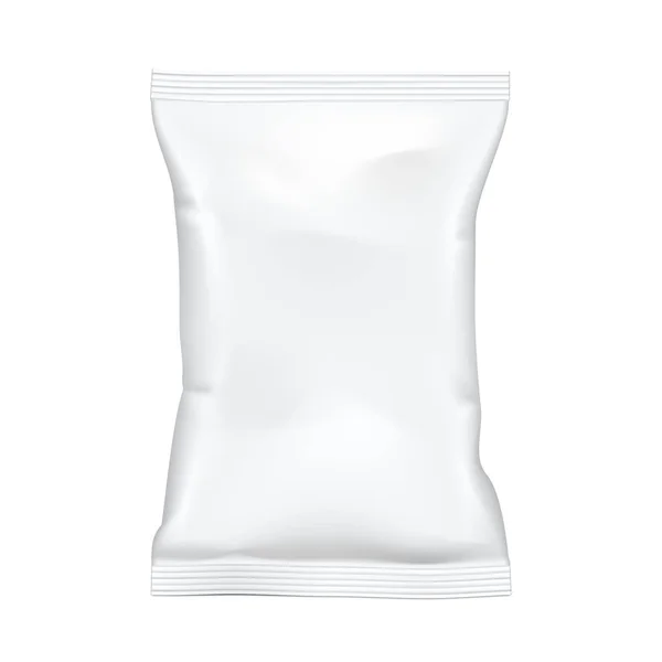 Saco branco da saqueta do lanche do alimento da folha em branco — Vetor de Stock