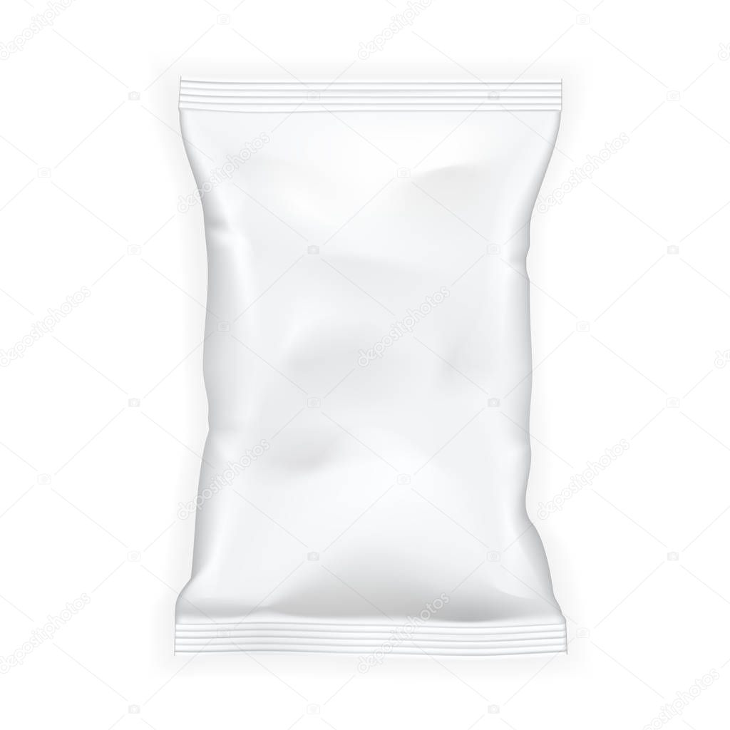 White Blank Foil Food Snack Sachet Bag