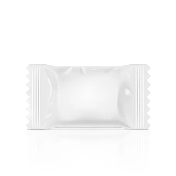 Emballage Plastique Blanc Blanc Pour Bonbons Vecteur Eps10 — Image vectorielle