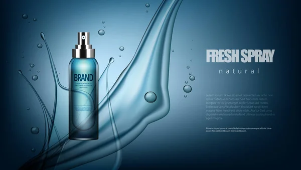 Luxury Cosmetic Fresh Spray Bottle Advertising Template Eps10 Vector — Stock Vector