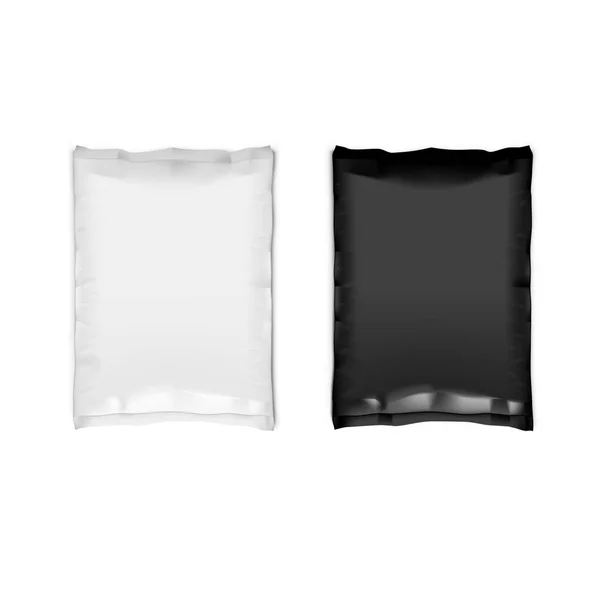白し、黒の Llaminated クリア完全な紙バッグ — ストックベクタ