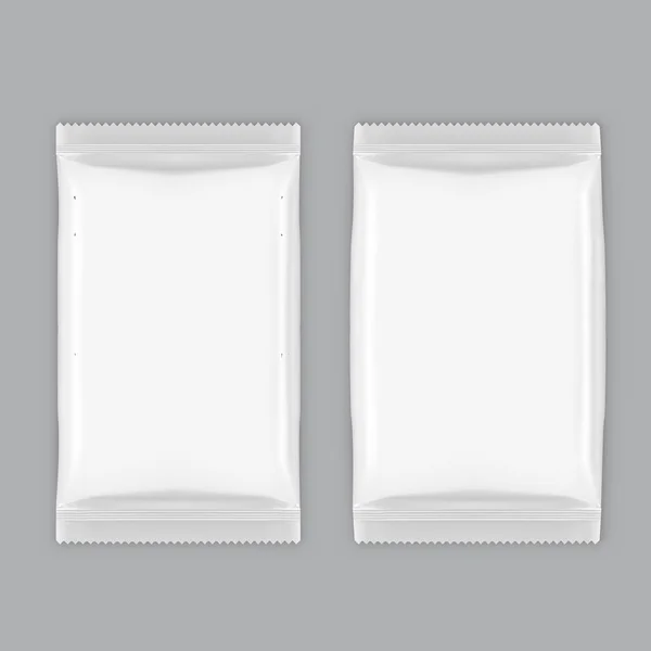 Two White Plastic Packing Slim And Inflated — Stock Vector