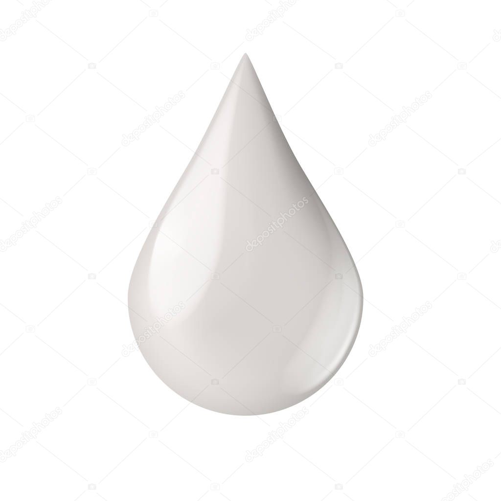 Realistic Drop Of Fresh Milk Isolated On White. EPS10 Vector