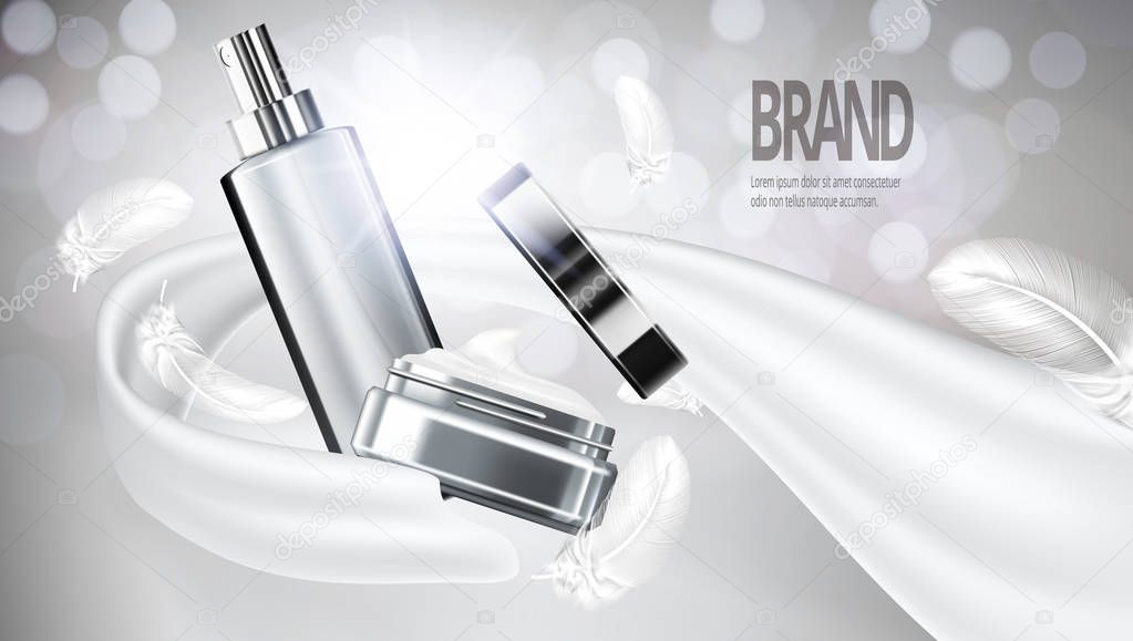 Luxury Cosmetic Fresh Spray Bottle Advertising Template. EPS10 Vector