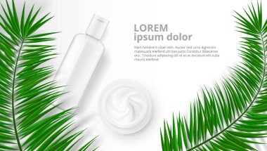 Bitkisel Kozmetik Şişeler ve tüpler reklam şablon