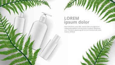 Bitkisel Kozmetik Şişeler ve tüpler reklam şablon