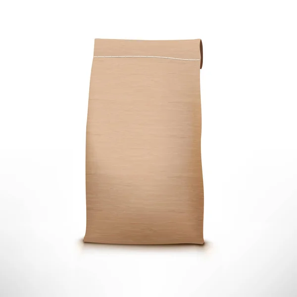 Jasné Craft Paper Bag Pack izolované na bílém — Stockový vektor