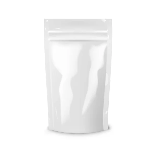 Blanco folie voedsel of drinken Zip-Lock zak verpakking — Stockvector