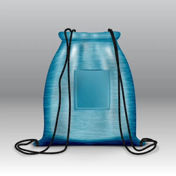 Saco Mochila Azul Branco Realista Vetor Eps10 — Vetor de Stock