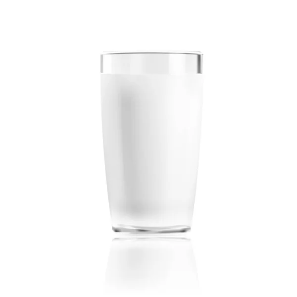 Реалістичне Прозоре Скло Молока Ізольоване Білому Eps10 Векторні — стоковий вектор