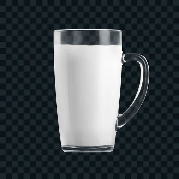 Verre Clair Réaliste Lait Isolé Sur Fond Vecteur Eps10 — Image vectorielle