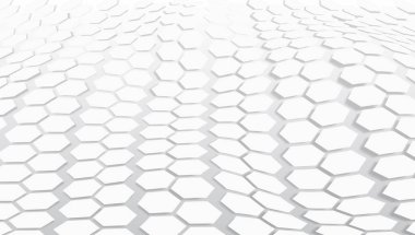 3D fütüristik altıgen teknoloji kavramı açık renkli