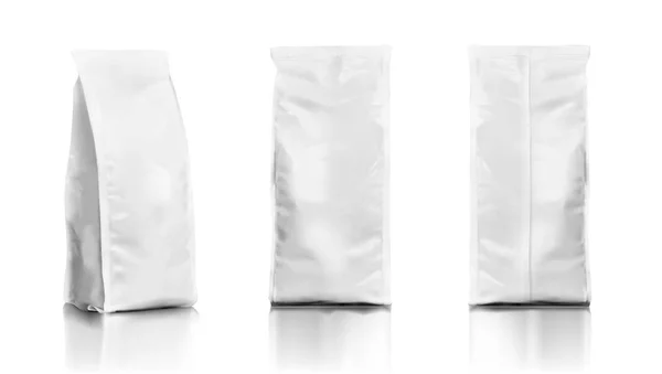 Набор реалистичных пластиковых продуктов питания высокий сумки — стоковый вектор