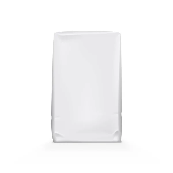 Paquete de bolsa de plástico blanco transparente o papel de aluminio — Archivo Imágenes Vectoriales