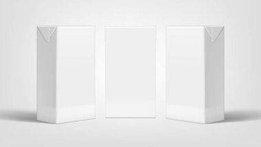 Gerçekçi yakın Pack süt veya meyve suyu temizlemek beyaz ambalaj marka için