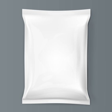 Gerçekçi basit folyo gıda beyaz paket Mockup